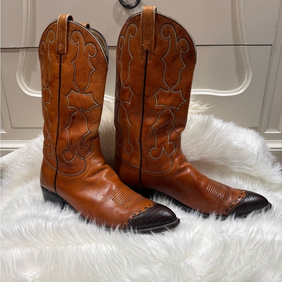 Dan Post Other - Men’s Vintage Dan Post Leather and Wingtip Lizard Boots